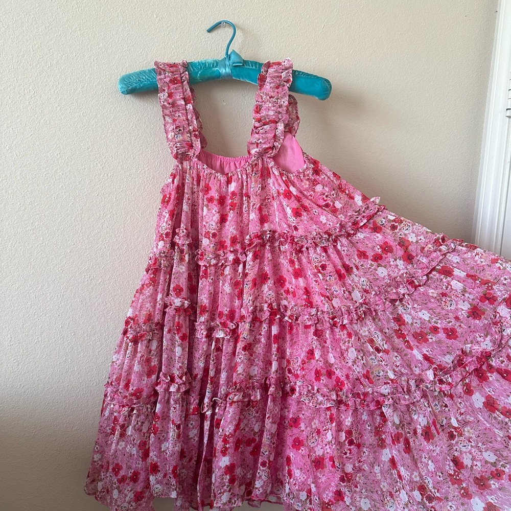 endless rose Women's Floral Chiffon Flounce Mini Dress